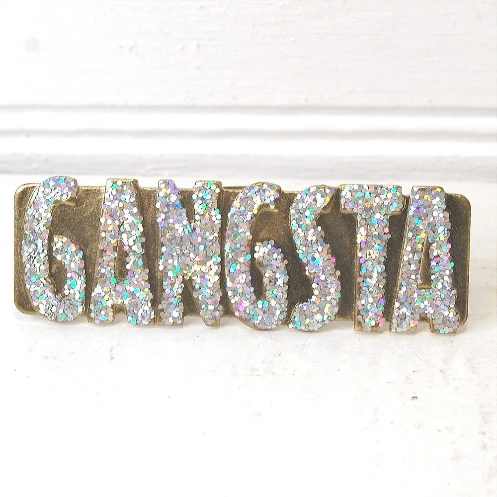Gangsta Ring Spell out 3 Finger Adjustable Gold-tone‎ jewelry Rubie's Costume
